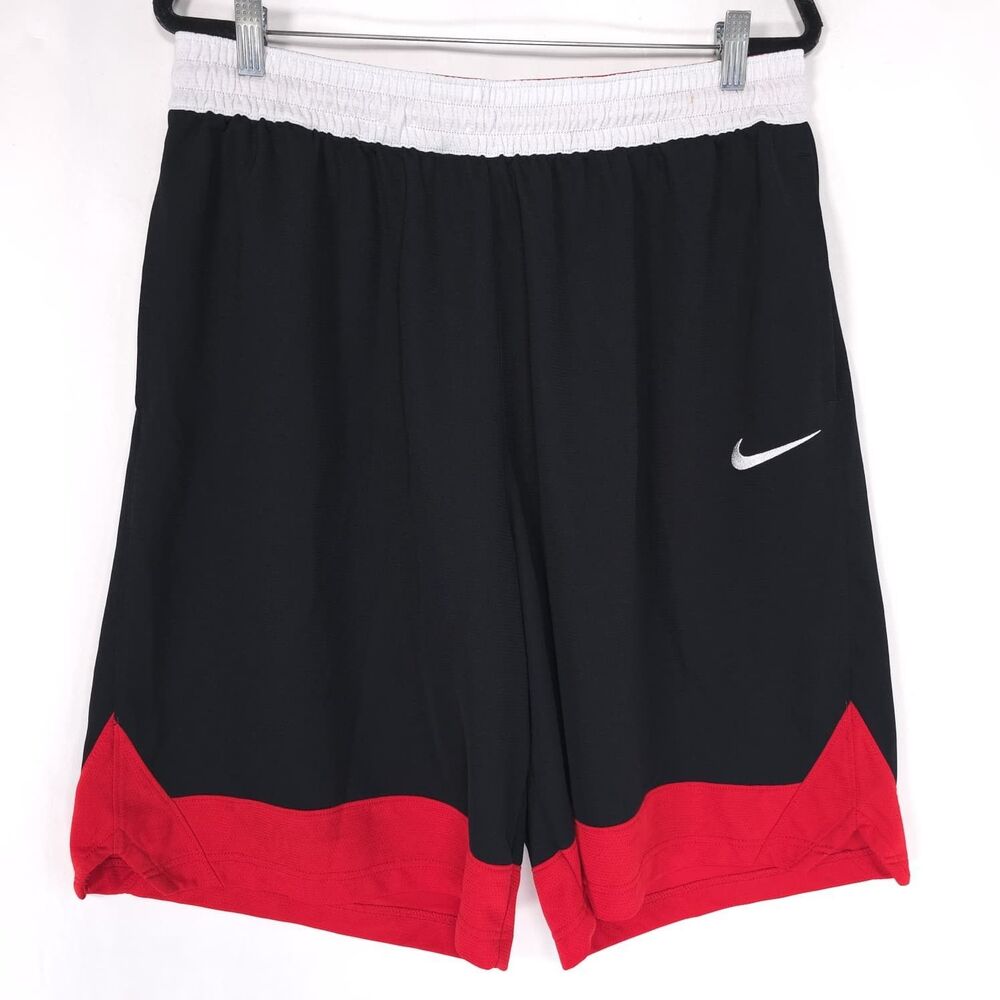 NIKE Mens Shorts 2XL Athletic Dri-FIT‎ Basketball Black Red White AJ3914-014